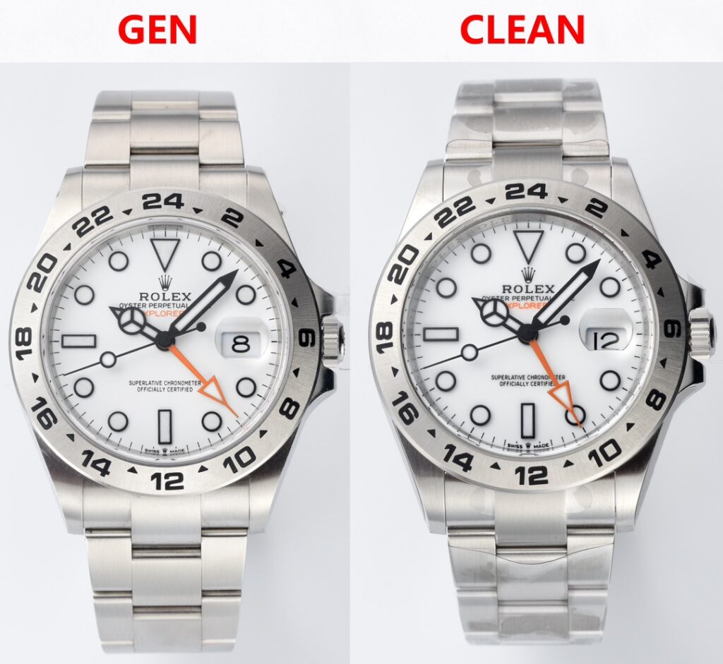 226570 Clean Factory Rolex Explorer II White Dial Real vs Replica
