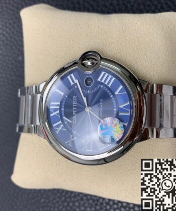 Cartier Ballon Bleu Sapphire WSBB0025 Blue Dial 42mm Watch