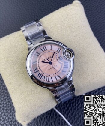Ballon Bleu De Cartier Watch 33MM WSBB0046 Pink Dial Watch