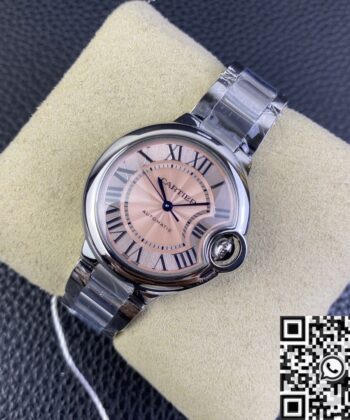 Ballon Bleu De Cartier Watch 33MM WSBB0046 Pink Dial Watch