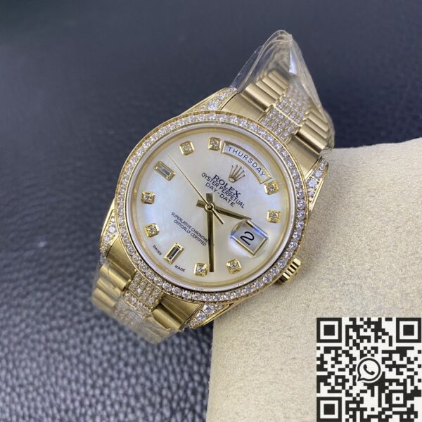 Rolex Day-Date Replica M128348RBR Gold Diamond Watch 36mm