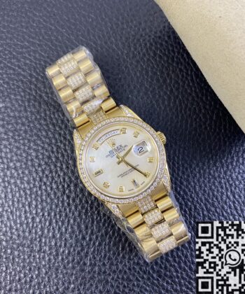 Rolex Day-Date Replica M128348RBR Gold Diamond Watch 36mm