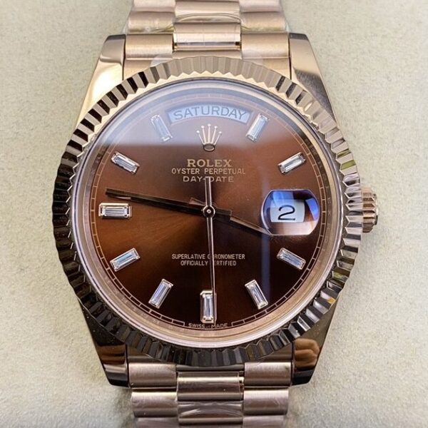 Gold Rolex Day Date M228235-0003 Rose Gold Diamond Watch