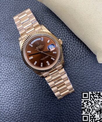 Gold Rolex Day Date M228235-0003 Rose Gold Diamond Watch