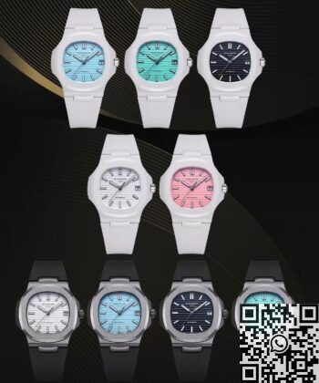Patek Philippe Nautilus White Dial AET Custom Ceramic Watch