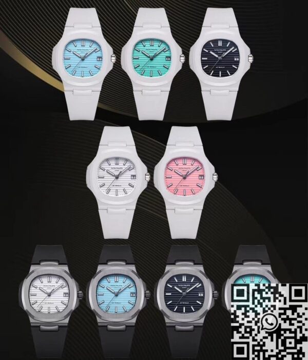 Patek Philippe Nautilus White Dial AET Custom Ceramic Watch