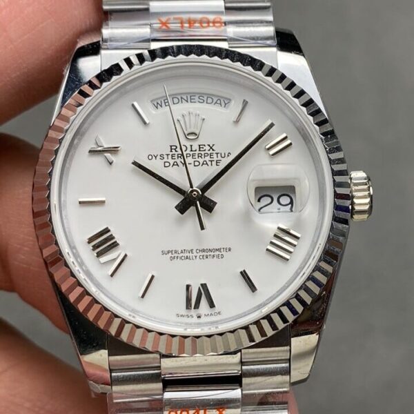 Day Date 36 Rolex M128236-0017 White Dial Watch Q Factory