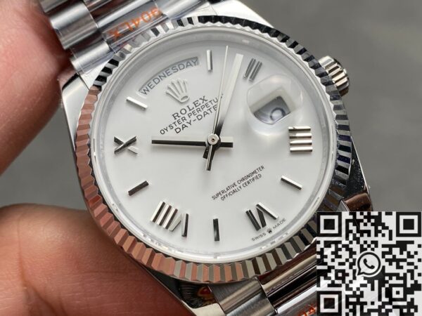 Day Date 36 Rolex M128236-0017 White Dial Watch Q Factory