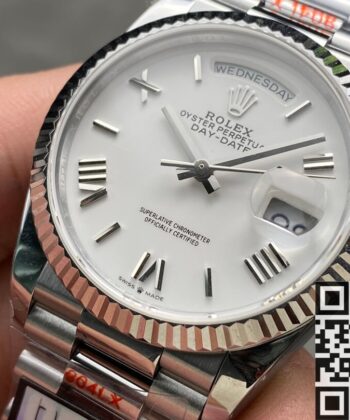 Day Date 36 Rolex M128236-0017 White Dial Watch Q Factory