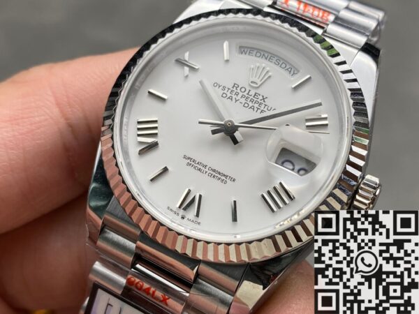 Day Date 36 Rolex M128236-0017 White Dial Watch Q Factory