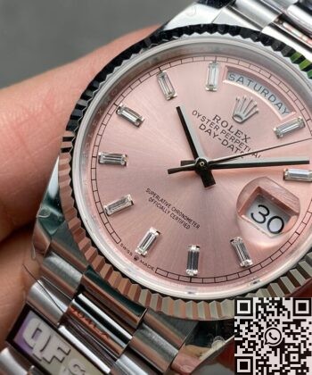 Watch Day And Date Rolex M128236-0024 Pink Dial 36 Q Factory