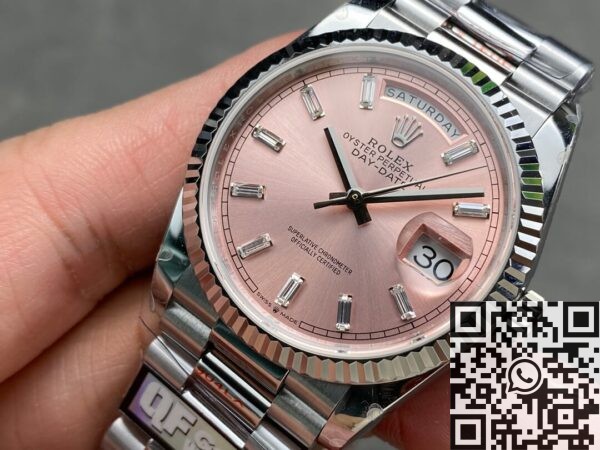 Watch Day And Date Rolex M128236-0024 Pink Dial 36 Q Factory