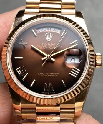 Orient Date Day​ Rolex M128235-0075 Smoked Brown 36mm Q