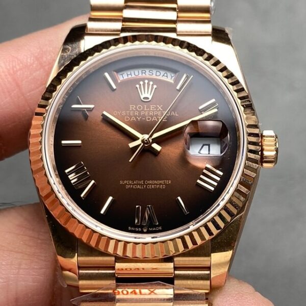 Orient Date Day​ Rolex M128235-0075 Smoked Brown 36mm Q