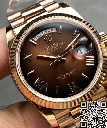 Orient Date Day​ Rolex M128235-0075 Smoked Brown 36mm Q
