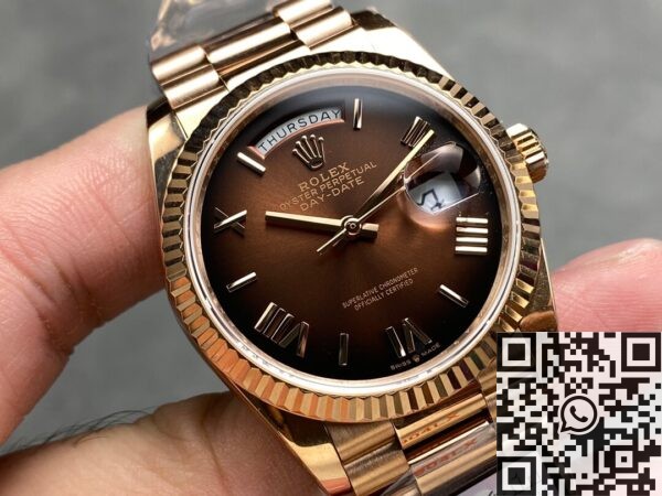 Orient Date Day​ Rolex M128235-0075 Smoked Brown 36mm Q