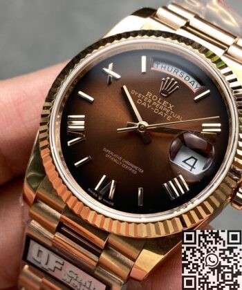Orient Date Day​ Rolex M128235-0075 Smoked Brown 36mm Q