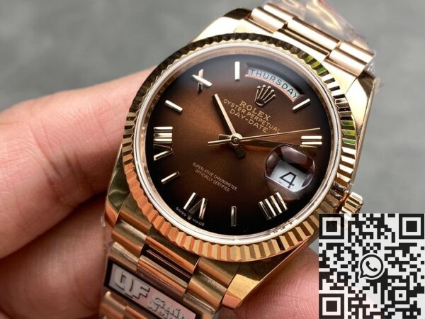 Orient Date Day​ Rolex M128235-0075 Smoked Brown 36mm Q